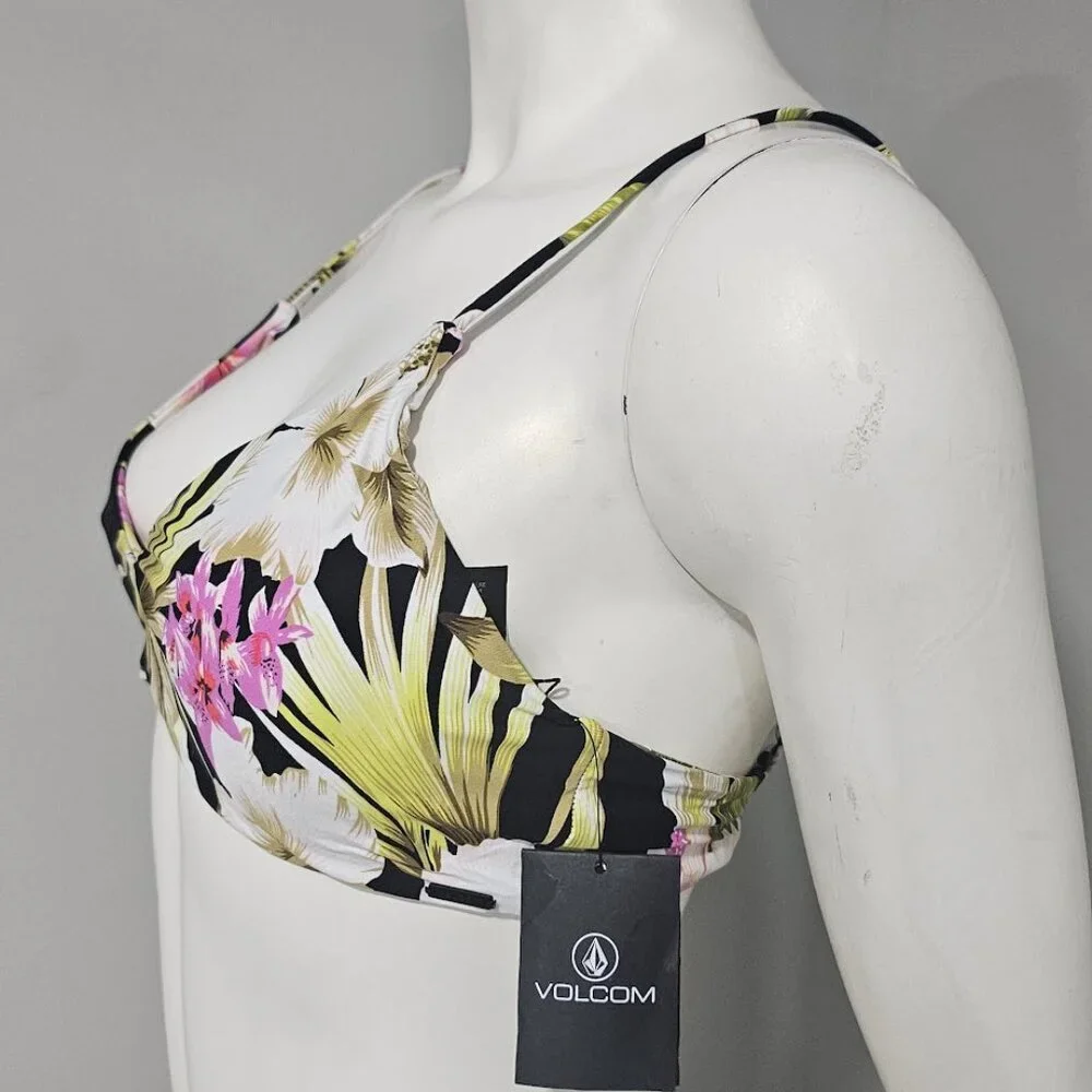 Volcom Shore She Can Scoop-Neck Bikini Top Size Large - Picture 3 of 8